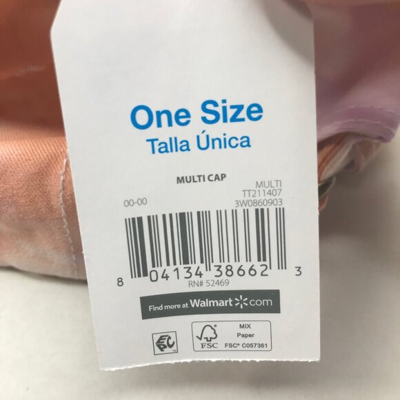 Time And Tru Womens One Size Baseball Cap Tie-Dye Adjustable Orange Purple New - Picture 5 of 7